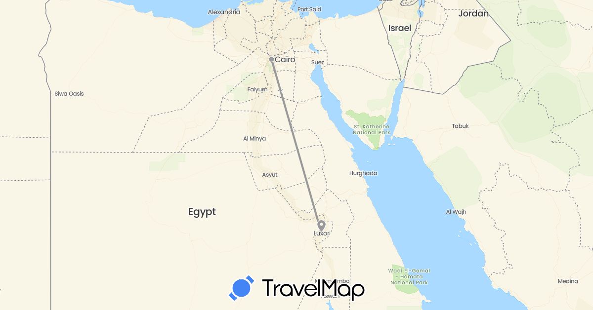TravelMap itinerary: driving, plane in Egypt (Africa)